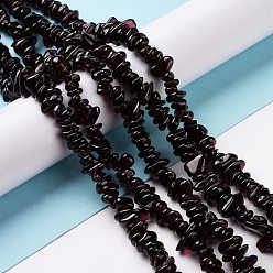 Гранат Гранат природный бисер нитей, чипсы, 5~8 мм, отверстие : 0.5~0.8 мм, 32 дюйм