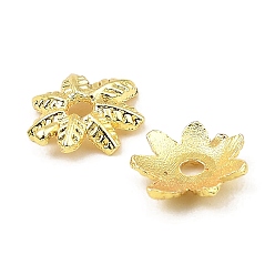 Золотой Шапочки и конусы для бусин, латунные, 7-лепестков цветка, золотые, 9x8x2.5 мм, отверстие : 1.5 мм