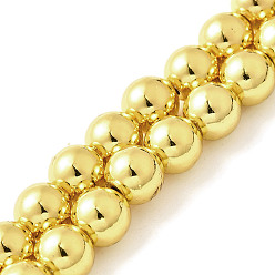 с Золотистым Покрытием Гальванические нити синтетических магнитных гематитовых бусин, класс AAA, круглые, с золотым покрытием, 6 мм, отверстие : 1 мм, около 66 шт / нитка, 15.75 дюйм (40 см)