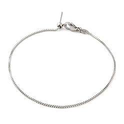 Нержавеющая Сталь Цвет Не тускнеет 304 нержавеющая сталь добавить бусину регулируемые цепочки браслеты для женщин, цвет нержавеющей стали, 21.4x0.1 см