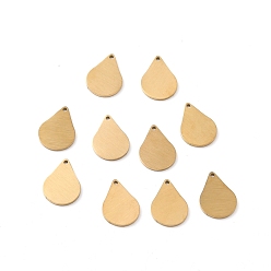 Золотой Ионное покрытие (ip) 304 подвески из нержавеющей стали, двухсторонний подъемный стол, пустая бирка с матовой отделкой, слеза, золотые, 15x10.5x1 мм, отверстие : 1 мм