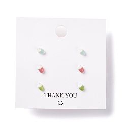 (52) Непрозрачная лаванда Набор серег-гвоздиков из смолы stawberry для девочек и женщин, с 925 булавками из стерлингового серебра, разноцветные, 8x4.5x3 мм, штифты : 0.7 мм, 3 пар / набор