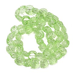 Light Green Electroplate Baking Paint Transparent Glass Beads Strands, Crab, Light Green, 13x16x8.5mm, Hole: 1.2mm, about 55pcs/strand, 24.41''(62cm)