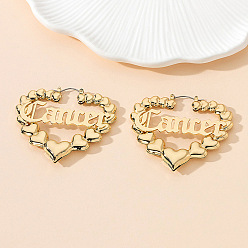 Рак Серьги сплава обручем, сердце, золотые, рак, 60x53 мм