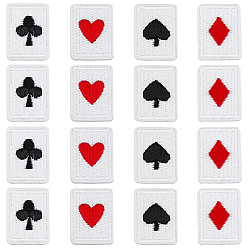 (52) Непрозрачная лаванда 48 шт 4 стиль игральные карты тема полиэстер вышивка ткань приклеивание/пришивание заплатки, аксессуары для костюма, прямоугольные, разноцветные, 27x19x2 мм, 12 шт / стиль