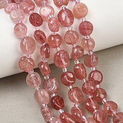 Strawberry Quartz Natural Strawberry Quartz Beads Strands, Nuggets, Grade A, 8~15x7~11x3.5~7.5mm, Hole: 0.8mm, about 31~39pcs/strand, 15.75''(40cm)