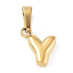 Letter Y 316 l хирургические брелоки из нержавеющей стали, буквенное очарование, золотые, Письмо Y, 10x6.5x2.5 мм, отверстие : 2.5x4.5 мм
