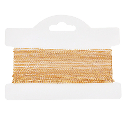 Настоящее золото 18K Латунные плоские кабельные цепи, пайки, с катушкой, без никеля , реальный 18 k позолоченный, 1.5x1.1x0.3 мм, около 16.40 футов (5 м) на карту