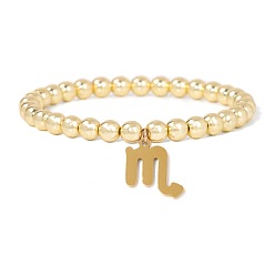 Скорпион Гематитовые синтетические немагнитные браслеты, браслеты с подвесками созвездия для мужчин и женщин, Скорпион, 7-1/2 дюйм (19 см)