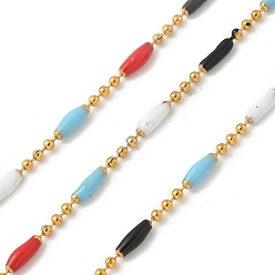 Разноцветный Ионное покрытие (ip) 304 звенья цепи из нержавеющей стали, пайки, с эмалью и катушкой, реальный 18 k позолоченный, красочный, 1.5 мм, около 32.81 футов (10 м) / рулон