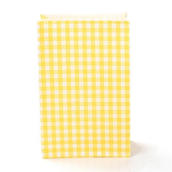 Желтый Прямоугольник с клетчатым рисунком бумажные пакеты, без ручки, для подарочных и пищевых пакетов, желтые, 23x15x0.1 см