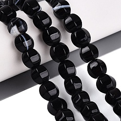 Black Agate Natural Black Agate Beads Strands, Lantern, Dyed & Heated, 9~10x10~11x9mm, Hole: 0.6~0.9mm, about 38pcs/strand, 14.17~14.76 inch(36~37.5cm)