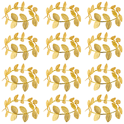 Золотистый 12 шт. тканевые повязки на голову, гирлянды из листьев для женщин, золотые, 217x3.5 мм, внутренний диаметр: 185 мм