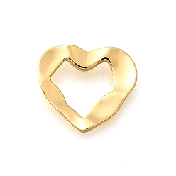 Сердце Латунные витые соединительные кольца, долговечный, реальный 18 k позолоченный, сердце, 9.5x10.5x1.2 мм, внутренний диаметр: 5x6.5 мм