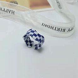 Темно-Синий 1поликарбонатные акриловые манжеты с узором «шотландка» для женщин, темно-синий, внутренний диаметр: 18 мм