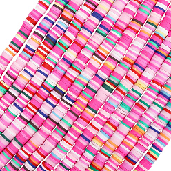 (52) Непрозрачная лаванда 15нитки из полимерной глины ручной работы, пряди из полимерной глины, Диск / плоские круглые, для поделок ювелирных изделий, Heishi бусы, разноцветные, 6x0.5~1 мм, отверстие : 1.8 мм, около 290~320 шт / нитка, 15.75 дюйм ~ 16.14 дюйм (40~41 см), 15strands / комплект