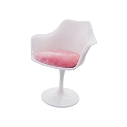 Белый Пластиковый офисный стул с подушкой миниатюрные украшения, аксессуары для домашнего кукольного домика с микро-ландшафтом, притворяясь опорными украшениями, белые, 100x75x130 мм