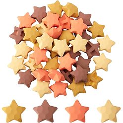 (52) Непрозрачная лаванда 40шт 4 стиль прорезиненный стиль непрозрачные акриловые бусины, граненые, звезда, разноцветные, 23~24.5x23~24.5x11 мм, 10 шт / стиль