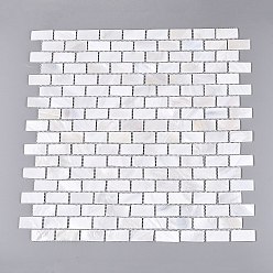 Freshwater Shell Natural Freshwater Shell Mosaic Tile Cabochons, Rectangle, Flat Back, 29~30x14~15x1~2.5mm, about 162pcs/set