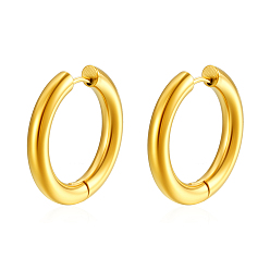 Oro Elegantes 304 pendientes de aro de acero inoxidable, dorado, 21x22x4 mm