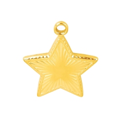 Золотой 304 подвески из нержавеющей стали, звезда очарование, золотые, 20x18 мм