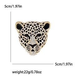 Золотой Булавки со стразами в виде головы леопарда, броши из сплава для подарка унисекс, золотые, 50x50 мм