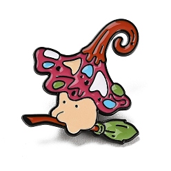 Красный Грибные эмалевые булавки, булавки для лацканов из сплава для одежды рюкзака, чёрные, красные, 30.5x29.5 мм