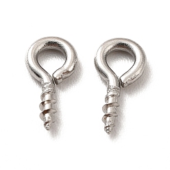 Нержавеющая Сталь Цвет Не тускнеет 304 нержавеющая сталь винт петля штифт скоба, за половину пробурено бисера, цвет нержавеющей стали, 8x4x1 мм, отверстие : 2 мм, штифты : 1 мм