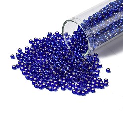 (28) Silver Lined Cobalt Тохо 8/0 круглые бусины, японский бисер, (28) кобальт с серебряным покрытием, 3 мм, отверстие : 1 мм, Около 222 шт / 10 г