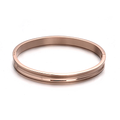 Розовое Золото Модно унисекс 304 из нержавеющей стали браслеты, ионное покрытие (ip), розовое золото , 53 мм