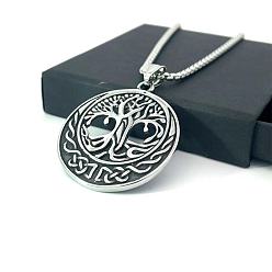 Нержавеющая Сталь Цвет Винтажное колье «Древо жизни», подвеска из нержавеющей стали в виде семейного украшения