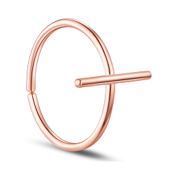 Rose Gold 925 Sterling Silver Cuff Rings, Open Rings, with Vertical Stick, Size 8, Rose Gold, 18mmPacking Size: 53x53x37mm