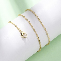 Настоящее золото 18K Ожерелья из латунных текстурированных цепочек-кабелей, с карабин-лобстерами , стойки покрытие, долговечный, реальный 18 k позолоченный, 16.14 дюйм (41 см)