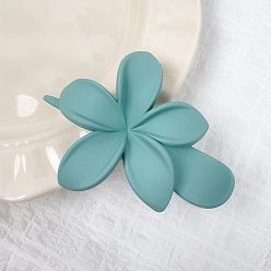 Темно-бирюзовый Пластиковые зажимы волос аллигатора, цветок, темные бирюзовый, 78x102 мм