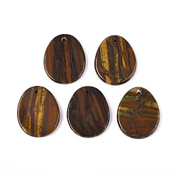 Тигровое Железо Природные тигр железа подвески, слезинки, 39~41x31~33x5~7 мм, отверстие : 2~3 мм