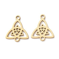 Золотой 304 Подвески-коннекторы в виде тройного узла из нержавеющей стали, ионное покрытие (ip), долговечный, золотые, 16.5x13.5x1 мм, отверстие : 1.8 мм