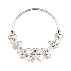 Нержавеющая Сталь Цвет Не тускнеющие 304 подвески из нержавеющей стали, кольцо с цветочным шармом, цвет нержавеющей стали, 41.5x41x1.5 мм, отверстие : 32 мм