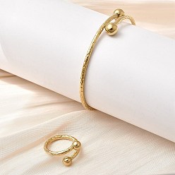 Золотой 201 браслеты-манжеты и наборы колец-манжет из нержавеющей стали, золотые, 13.5 мм, внутренний диаметр: 60 мм