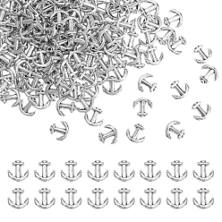 Античное Серебро 200 бусины из сплава в тибетском стиле, без кадмия и без свинца, якорь, античное серебро, 10x10x3 мм, отверстие : 1.5 мм