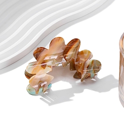 Разноцветный Заколки для волос в форме когтей из ацетата целлюлозы, аксессуары для волос для женщин и девочек, цветок, красочный, 80x60 мм