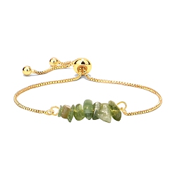 Лодолит Кварц Браслеты из плетеных бусин из натуральной кварцевой крошки лодолита, браслет из латуни, 8-5/8 дюйм (22 см)