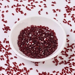 (HTL304) Гранатовый Золотой Блеск Миюки половина бусины тила, японский бисер, 2 отверстие, (htl 304) золотой гранатовый блеск, 5x2.3x1.9 мм, отверстие : 0.8 мм, Около 1250 шт / 50 г