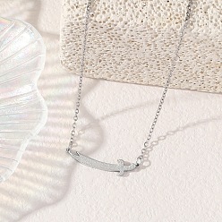 Нержавеющая Сталь Цвет 304 ожерелья с подвесками в форме меча из нержавеющей стали, не тускнеет, цвет нержавеющей стали, 19.29 дюйм (49 см)