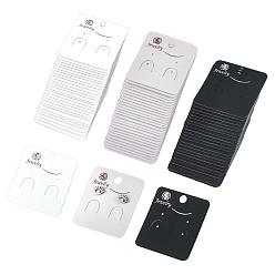 Mixed Color 150 Pcs 3 Colors PVC Earring Card Holder for Earring Display, Ear Studs and Hanging Earrings, Square with Rose Pattern, Mixed Color, 5x4.6x0.6cm, Hole: 1mm and 6mm, 50pcs/color