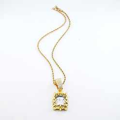 Кристалл Ожерелья из цепочки с подвеской в виде веревки из сплава со стразами, золотые, кристалл, 19.69 дюйм (50 см)