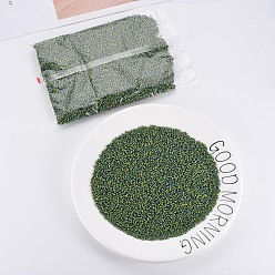 Medium Spring Green 12/0 Glass Seed Beads, Opaque Colours Seep, Medium Spring Green, 2mm, hole: 0.8mm