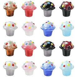 (52) Непрозрачная лаванда 16 шт. 8 цвета бусины ручной работы из эмали лэмпворк с выпуклыми краями, бусины ручной работы, чашка торт, разноцветные, 13x12.5x13 мм, отверстие : 1.4 мм, 2 шт / цвет