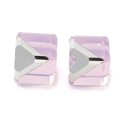 Pink K9 стеклянные имитации австрийских хрустальных бусин, без отверстия , квадратный, розовые, 8x8x8 мм
