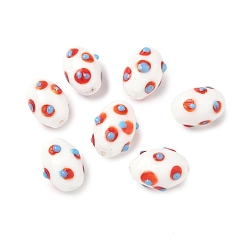 Белый Ручной работы Lampwork неровный бисер, колонка, белые, 16x10.5~11 мм, отверстие : 1.4 мм