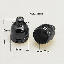 Черный Цвет Металла Латуни мозг заканчивается, металлический черный , 10x8 мм, отверстие : 1 мм